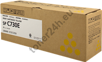 Oryginalny Toner Ricoh SP C730 Yellow (407138) Print Cartridge Yellow SP C730